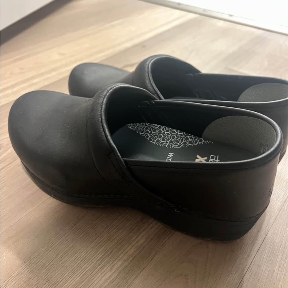 Dansko Black Leather Clogs
